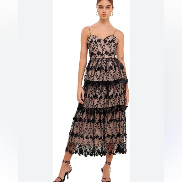 Endless Rose Elegant Black Lace Sweetheart Neckline Dress | Medium - Picture 1 of 10